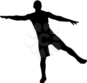 Black silhouettes Dancing on white background. Vector illustration.