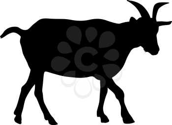 Silhouette of the Goat on a white background.