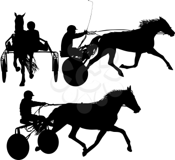 Set black silhouette of horse and jockey.