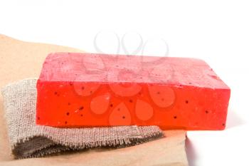 natural soap bar isolated on white background