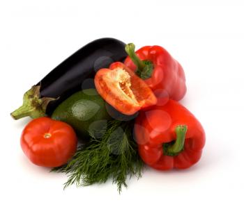 vegetables isolated on white background close up