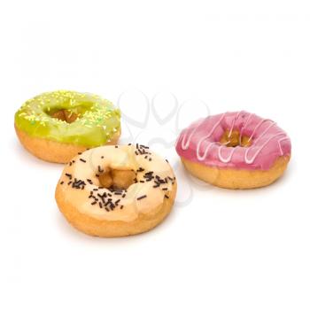Delicious doughnuts isolated on white background