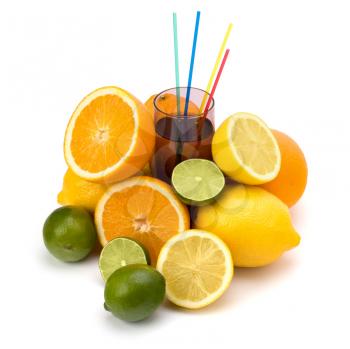 Citrus fruit juice  isolated on white background