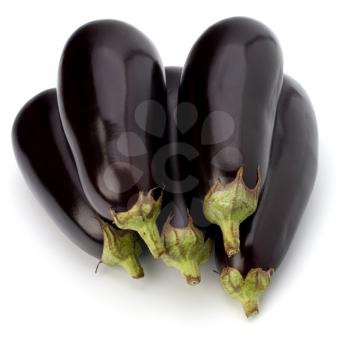 eggplants isolated on white background close up