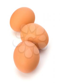 Eggs isolated on white background