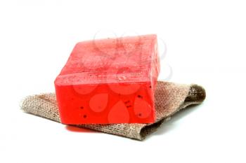 natural soap bar isolated on white background