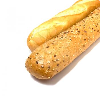 baguette isolated on the white background