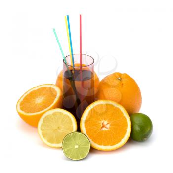 Citrus fruit juice  isolated on white background close up