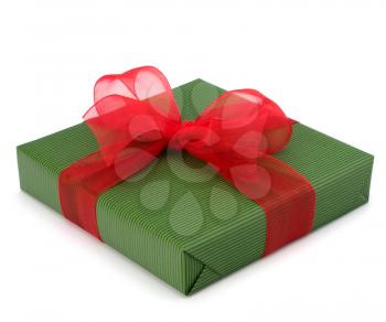 festive gift box isolated on white background