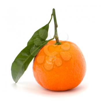 Ripe tasty tangerine isolated on white background