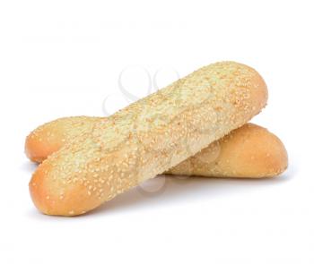 Healthy grain french baguette bread loaf isolated on white background