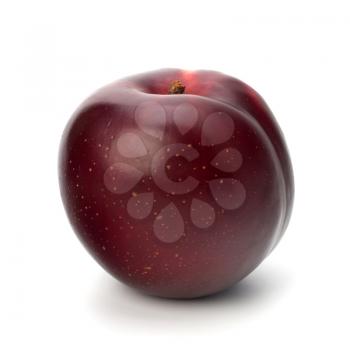 Red plum fruit isolated on white background