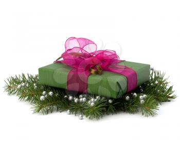 Christmas gift box isolated on white background