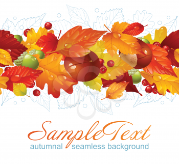 Royalty Free Clipart Image of a Seamless Autumn Background