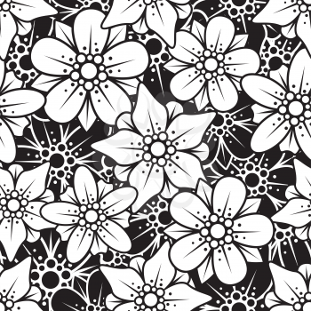 Royalty Free Clipart Image of a Seamless Floral Background