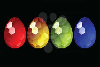 Royalty Free Clipart Image of a Jewel Eggs