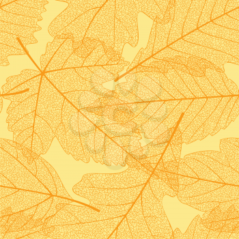 Royalty Free Clipart Image of a Seamless Leaf Backgrounds