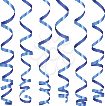 Royalty Free Clipart Image of Blue Streamers