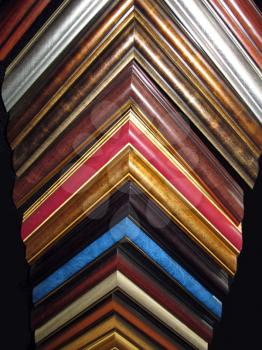 Royalty Free Photo of a Display Shelf of Frame Corners