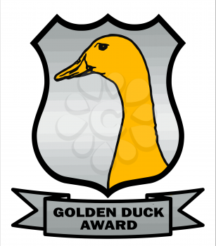 Cricket Golden Duck Award Shield with silver background VB
