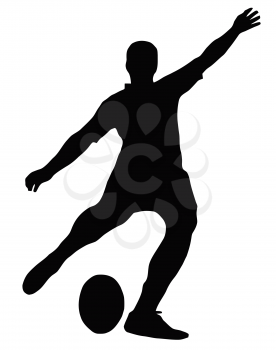 Sport Silhouette - Rugby Football Kicker place kicking the ball
