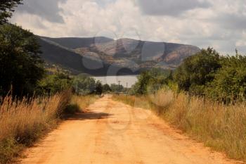 Gravel Road Leading to Olifantsnek Dam Rustenburg South Africa