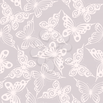 Royalty Free Clipart Image of a Seamless Butterfly Background