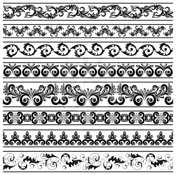Royalty Free Clipart Image of a Set of Black and White Borders