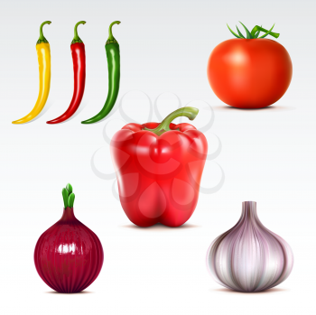 Royalty Free Clipart Image of a Collection of Vegetables