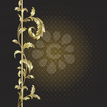 Royalty Free Clipart Image of a Background With a Gold Border at the Left