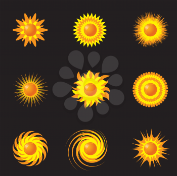 Royalty Free Clipart Image of Sunshine Designs