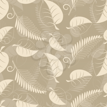 Royalty Free Clipart Image of a Beige Leaf Background