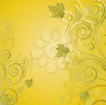 Royalty Free Clipart Image of a Gold Background With Flourishes