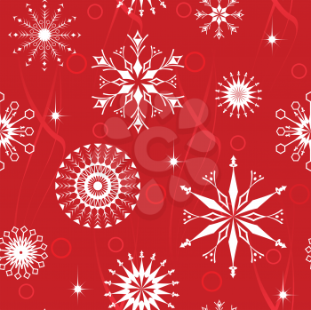 Royalty Free Clipart Image of a Seamless Red Snowflake Background