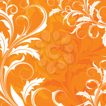 Royalty Free Clipart Image of a Swirl Background in Orange