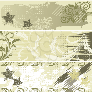 Royalty Free Clipart Image of Three  Banners