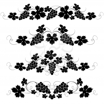 Royalty Free Clipart Image of Grapevine Elements