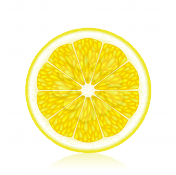 Royalty Free Clipart Image of a Slice of Lemon