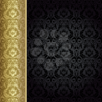 Royalty Free Clipart Image of a Black and Gold Background