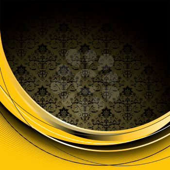 Royalty Free Clipart Image of a Black and Yellow Background