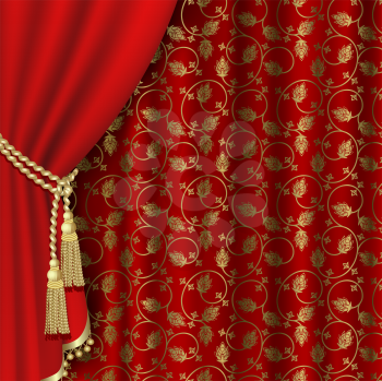 Royalty Free Clipart Image of Curtains