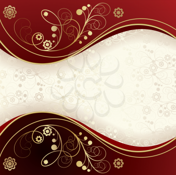 Royalty Free Clipart Image of a Red and Beige Background