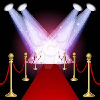 Red carpet with spotlight.Mesh.This file contains transparency.EPS10