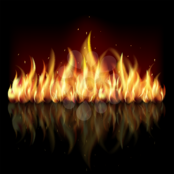 Black background with flame.EPS10. Mesh.This file contains transparency.