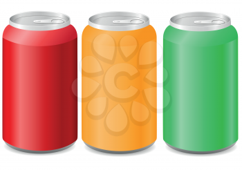 Royalty Free Clipart Image of a Set of Aluminum Cans