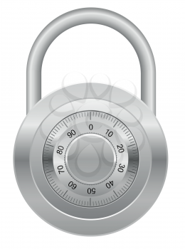 Royalty Free Clipart Image of a Combination Padlock
