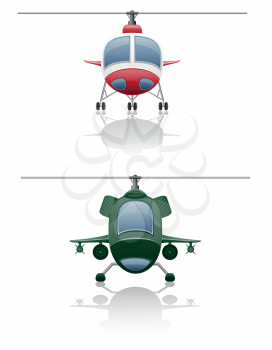 Royalty Free Clipart Image of Helicopters