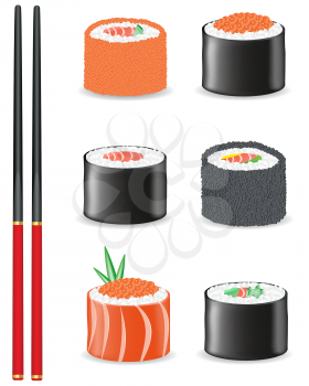 Royalty Free Clipart Image of a Sushi Set