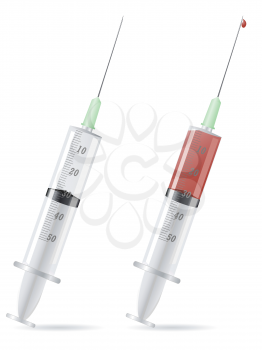 Royalty Free Clipart Image of Two Syringes