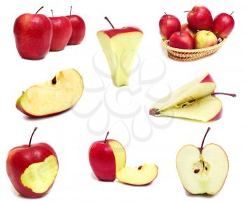 ripe red apples isolated on white background